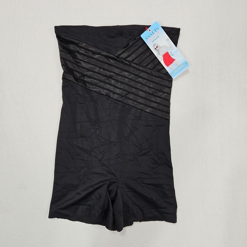 Assets Spanx Chic Shapers Glam Hi Waist‎ Girl Short XL Black Super Control 2035